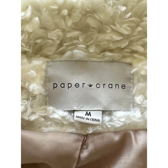 Paper Crane Ultra Soft FuzzyTeddy Bear Coat M Tan Cream Soft Girl Coquette - Picture 6 of 13